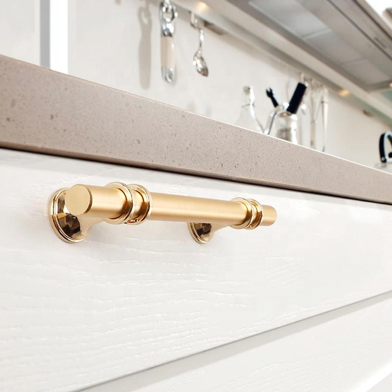 Zinc Alloy Furniture Door T Bar Handle Black Golden Combination Cupboard Pulls Luxury European Kitchen Wardrobe Cabinet Handle
