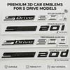 3D ABS Car Styling Logo sDrive 20i 20d Emblem Badge Sticker For BMW X1 X2 X3 Z4 Trunk Fender Decal Gloss Black Silver Accessorie ud2