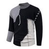 Men's Casual Color-blocked Sweater, Warm And Fashionable Pullover, Paired With A Round-neck Knitted Sweater Inside