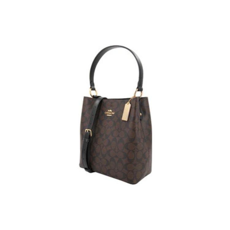 Coach Town 26 Monogram Canvas And Leather Bucket Bag Women bags Brown 91512-IMAA8