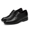Fashion Men Oxfords Shoes Classic Italian Men's Dress Genuine Leather Oxfords Lace-Up Black Business Office Wedding Formal Shoes Men