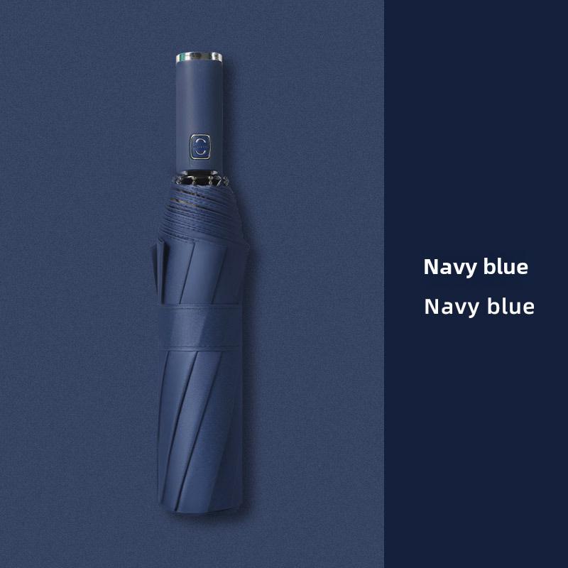 Retro Large Automatic Reverse Sunshade Umbrella for Men and Women - UV Protection for Sun and Rainy Days