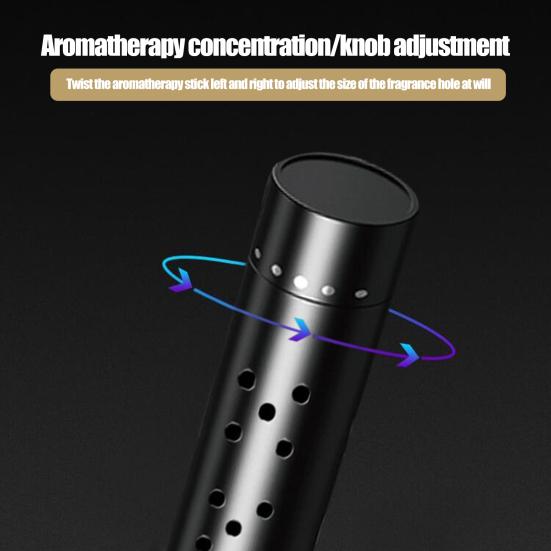 6 шт./компл., металлический вращающийся конец, автомобильный зажим для ароматерапии с 5 цилиндрическими палочками для заправки эфирного масла, компактный размер, удобный ароматизатор, автоматическое вентиляционное отверстие