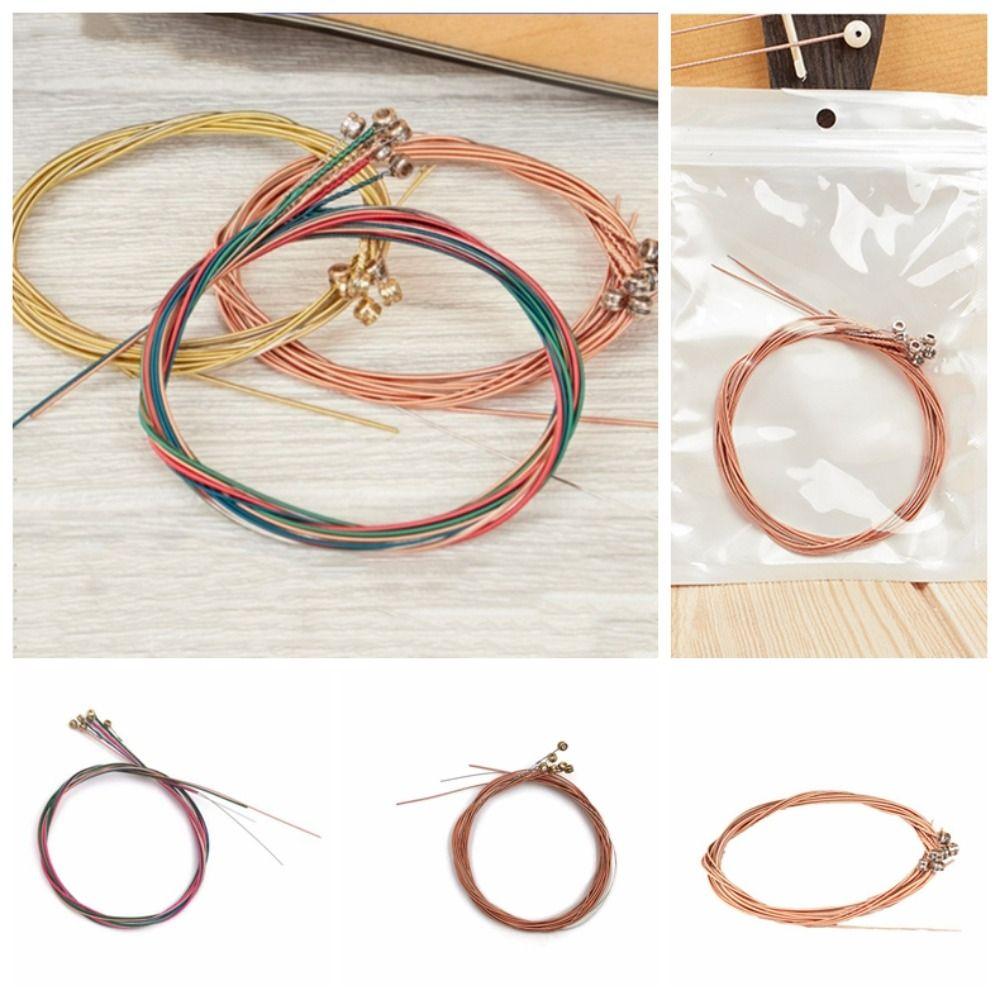 6 Strings Guitar Steel Strings Rainbow Colorful Folk Guitar Strings Musician