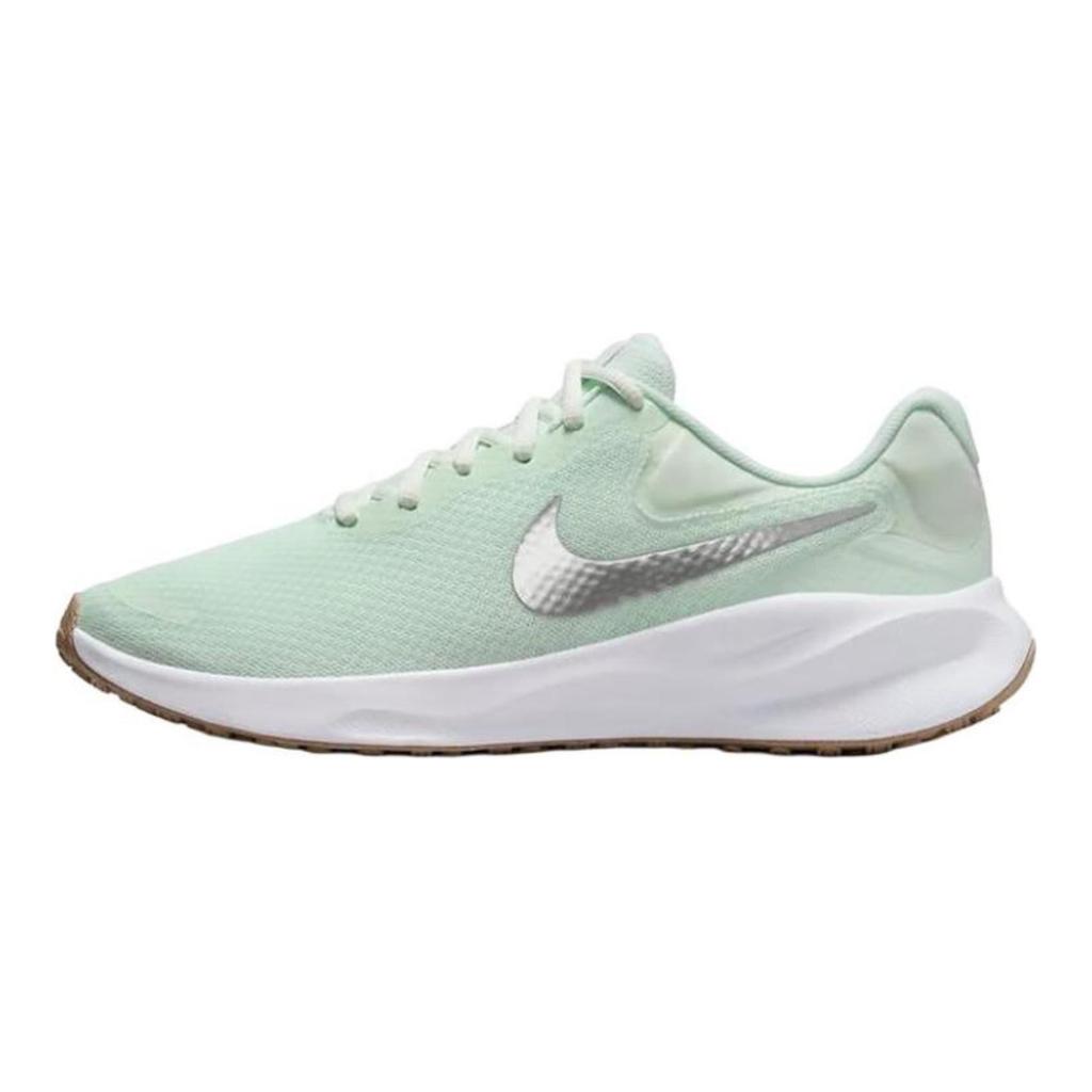 Nike Revolution 7 Едва зеленый Белый Платиновый оттенок Металлический серебристый Женские кроссовки FB2208-303