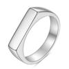 Jiayiqi Men's Ring Punk Rock Smooth 316L Stainless Steel Signet Ring For Men Hip Hop Party Jewelry Wholesale Male Wedding Anel