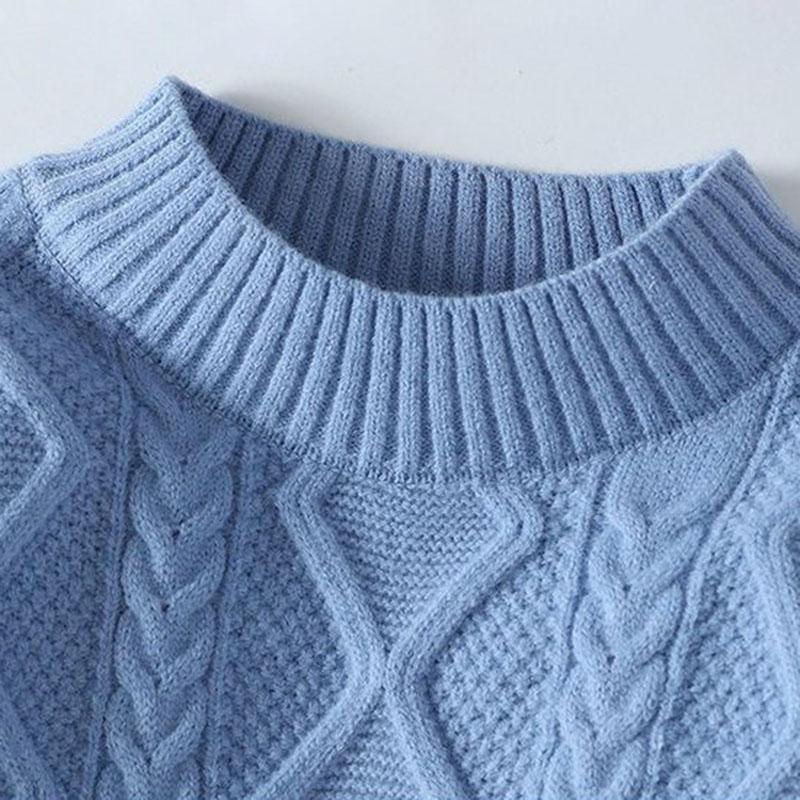 Утолщенный свитер, женский осенне-зимний теплый удобный мягкий пуловер с круглым вырезом, однотонные вязаные топы