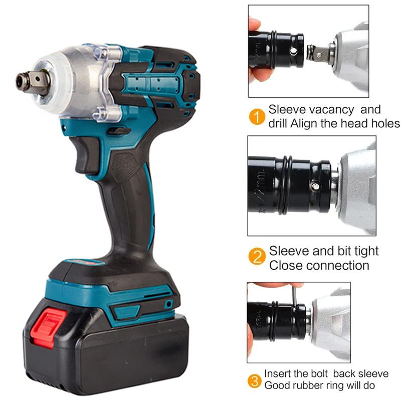 Беспроводной электрический ударный гайковерт 1/2 торцевой гаечный ключ электрическая отвертка для аккумулятора Makita 18 В автомобильный ремонтный электроинструмент