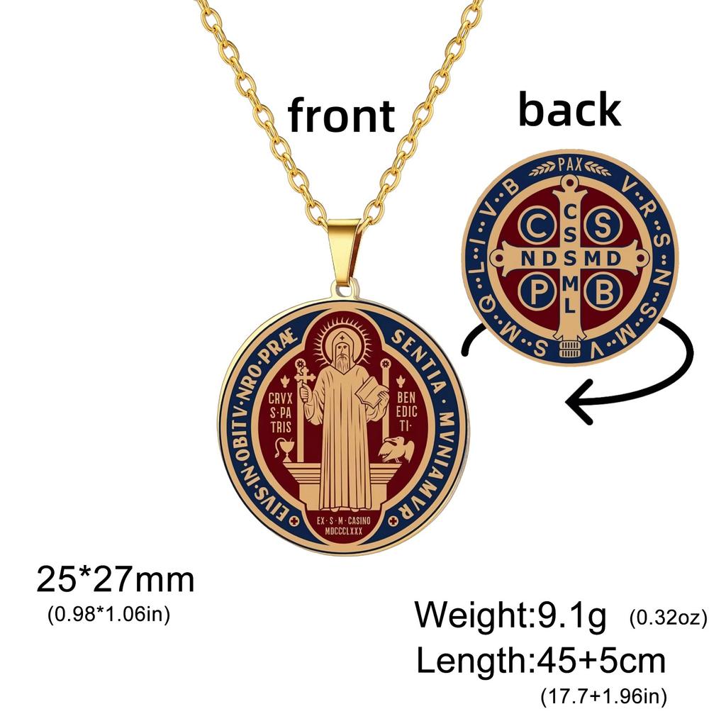 Колье с пентаграммой Святого Бенедикта из нержавеющей стали с изображением ведьминского узла, религиозное украшение с символом тетраграмматона для защиты.