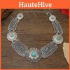 Ethnic Simulation Style Gemstone Decoration Hollow Design Women Necklace Metal
