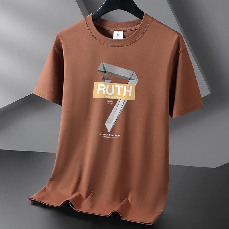 Ruth 10 цветов, мужская футболка из чистого хлопка, свободная мужская футболка с круглым вырезом и коротким рукавом, большой размер S-6XL