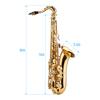 Bb Tenor Saxophone Sax Brass Body Gold Lacquered Surface Woodwind Instrument with Carry Case Gloves