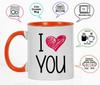Inkdotpot Керамические кофейные кружки I Love You на 11 унций. Кофейные кружки отлично подходят для жениха, невесты, подарка на помолвку, холостяка и девичника.