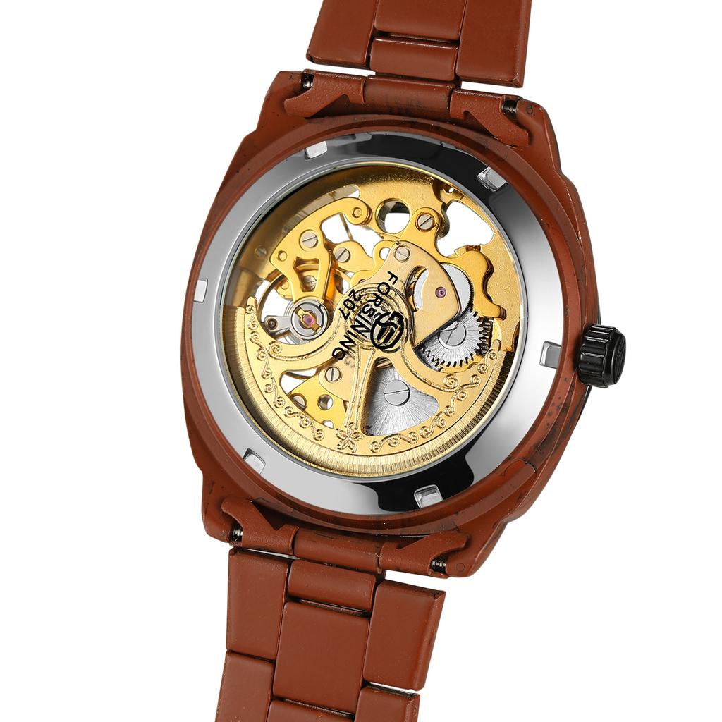 Forsining Автоматические механические наручные часы для мужчин, роскошные брендовые мужские часы, новейший дизайн скелетона, классические цветные часы