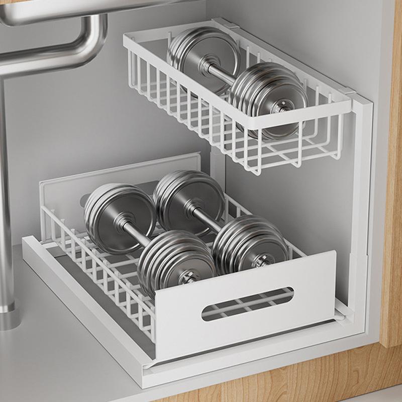 Двухуровневые органайзеры и хранение под раковину с выдвижным ящиком, многоцелевой органайзер для полки в ванной для хранения на кухне и в ванной