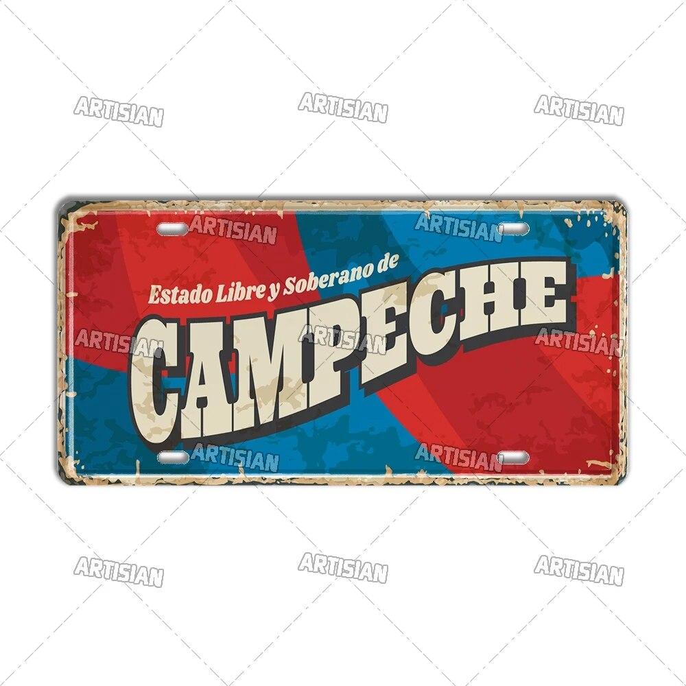 MEXICO License Plate City Metal Tin Plaque Car Metal Sign Wall Decor Garage Bar Pub Club Hotel Cafe Kitchen Home