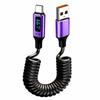 Spring Coiled USB-A to USB-C Cable Coiled Charging Cord  Phone Laptop Tablet Charging