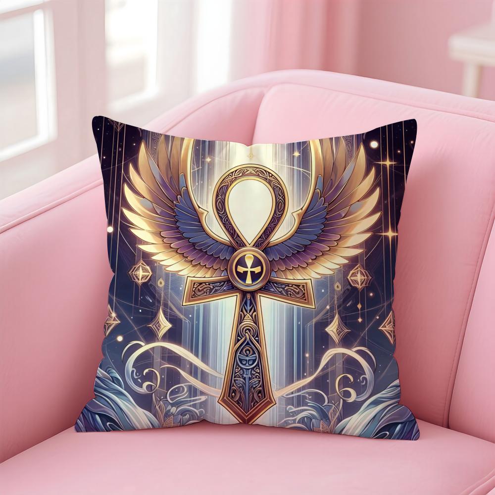 Ancient Ecology Life Talisman Pattern Cushion Cover Pillow Case Soft Skin Friendly Fabric Concealed Zipper