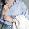 Casio Sheen Gradient Leaf Design Date Display Fashion Simple Waterproof Business Watch Quartz Movement Stainless Steel Strap SHE-4531D-7AUPR