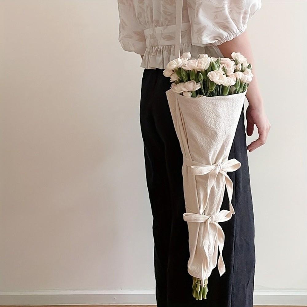 Thickened Flower Wrapping Bag Handmade Portable Flower Cloth Tote Hanging Reusable Bouquet Packaging Bags Gardeners Gifts