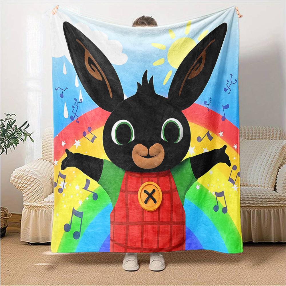 1pc Bing Bunny3 Blanket, Gift, for Men and Women, Soft Blanket, Good for Sofa Bed Couch Travel, Lightweight Flannel Blanket