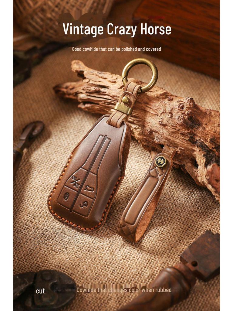 Handmade Leather Key Cover for Hongqi H5 H7 H9 HS7 HS9