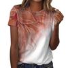Casual Floral 3D Printed Short Sleeved Round Neck T-shirt