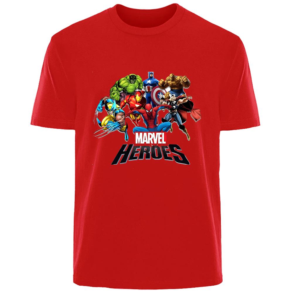 Фантастическая Четверка Креативная Футболка с Принтом Американский Marvel Летняя Новая Модная Свободная Повседневная Женская и Мужская Футболка с Коротким Рукавом