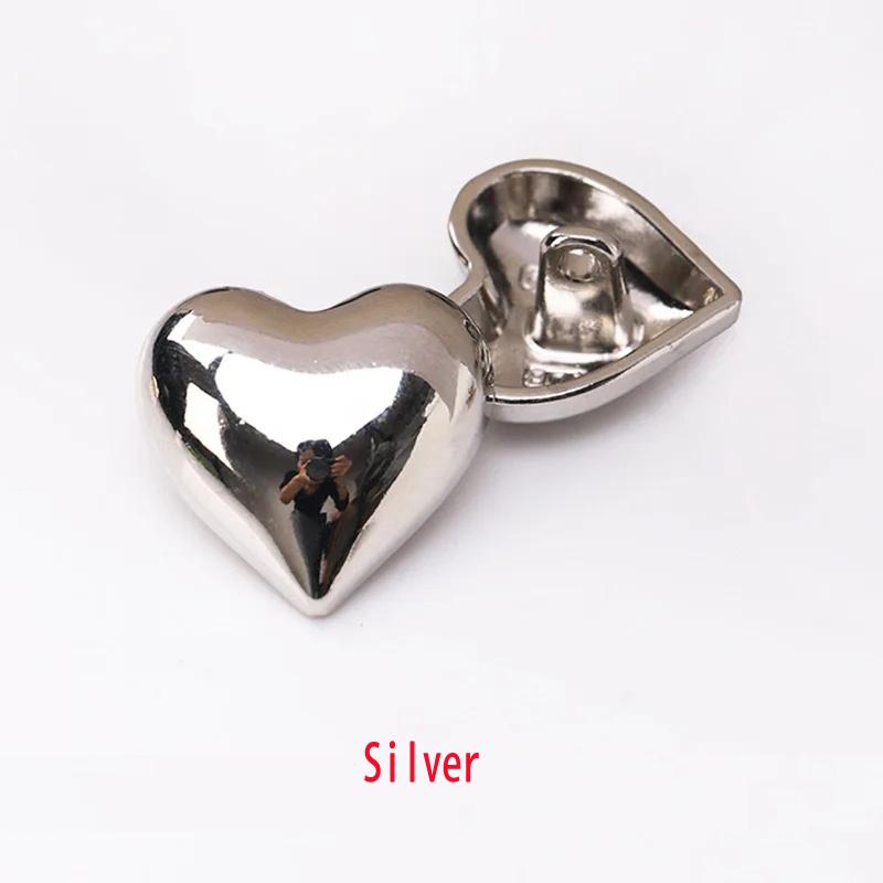 15 шт./лот золотые серебряные сердечки в форме персикового сердца металлические пуговицы ручной работы пуговицы для шляпы одежды пальто декоративные пуговицы