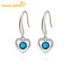 Blue Heart-shaped Smart Earrings Female Zircon Long Smart Earrings Fashion Simple Jewelry.