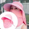 Women Sun Hat Protection Cap Lightweight Detachable Flap Visor for Construction Site Tea