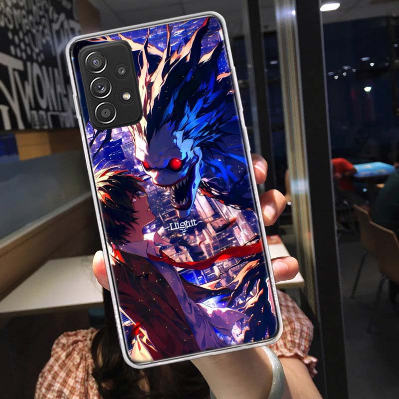 Чехол для телефона с аниме Deth Note Лайт Ягами для Samsung A54 A57 A37 A17 A14 A15 A12 A24 A34 A55 A35 A25 A52S A07 A05S A04S A22 A32 A