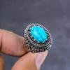 Tibetan Turquoise Handmade 925 Sterling Silver Ring Size 11 Gift For Her M8N12