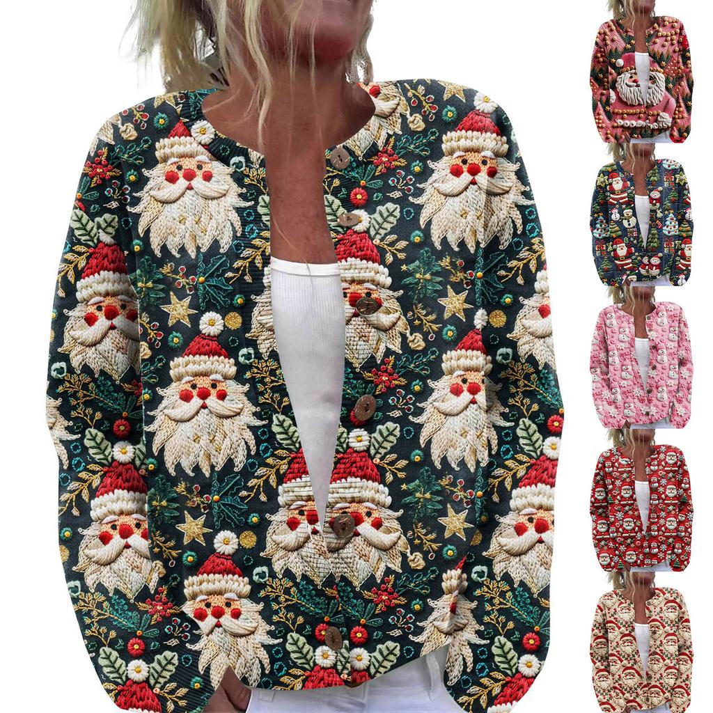 Women'S Christmas Sweater Cute Fun Christmas Sweater Fall And Winter Long Sleeve Knitted Sweater