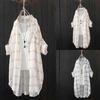 Women's Fashion Plaid Loose Casual Cardigan Thin Outer Shirt Sun  Jacket Top