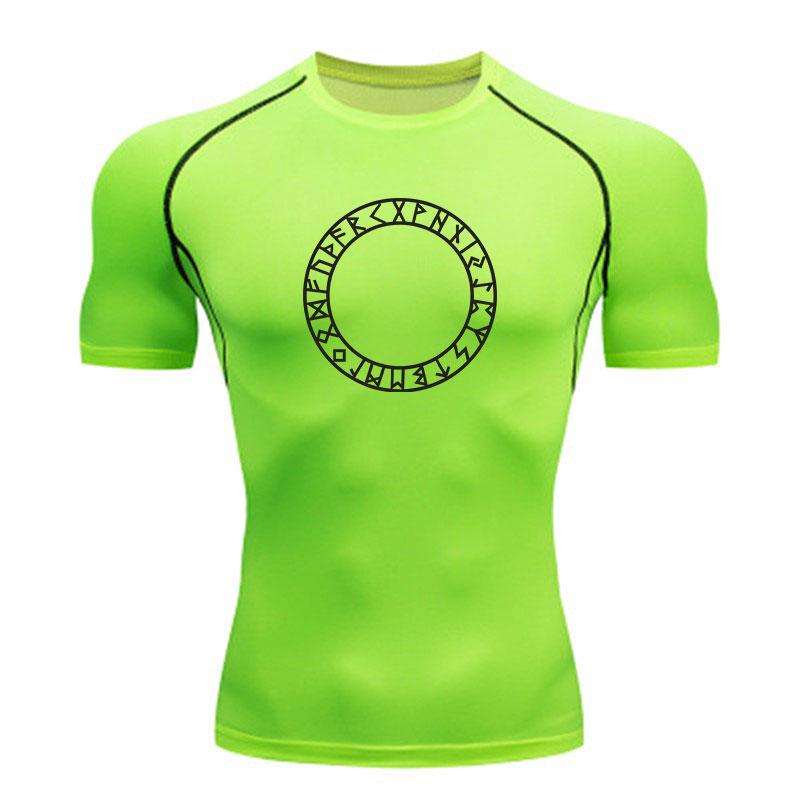 Men's Compression Fitness T-Shirt, Vintage Viking Rune Print