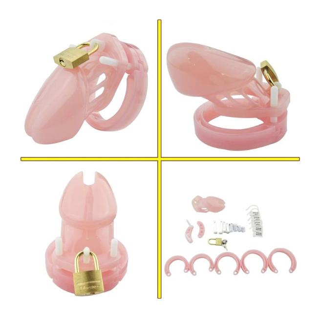 Игрушки целомудрия Пластиковый мужской пояс целомудрия Блокировка члена Клетка Связывание Извращенец Фетиш Ограничения