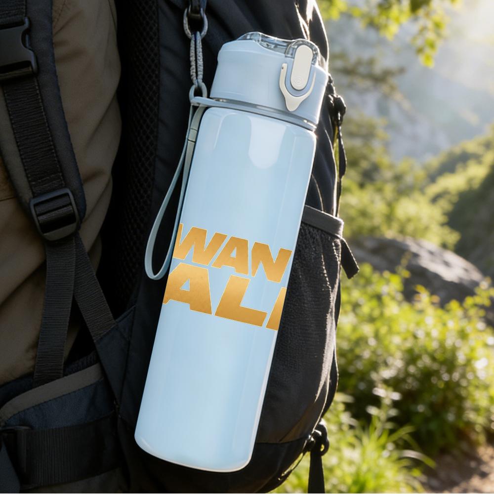 1PC Win It All Vintage Text Logo Print 750ml Portable Sports Water Bottle Leakproof Travel Gym Drink Cup