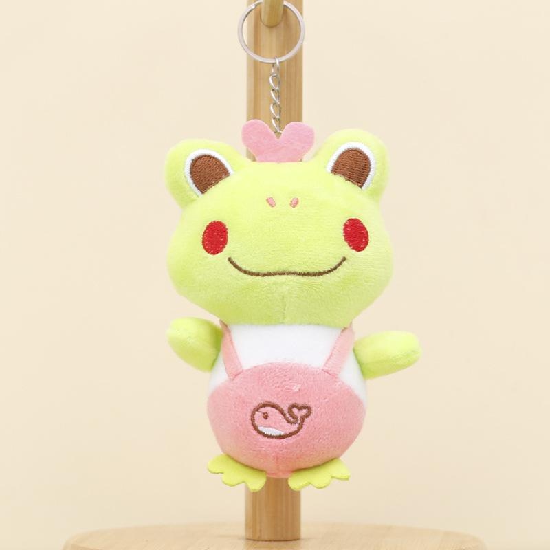 Cute Frog Cartoon Plush Keychain Short Plush Stuffing Pp Cotton 12cm Tall Toy