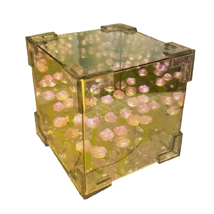 21Pieces DIY 3D Tulips Night Light Set for Special Event Party Decors Handmade Flowers Cube Night Lamp and Mirror Kits