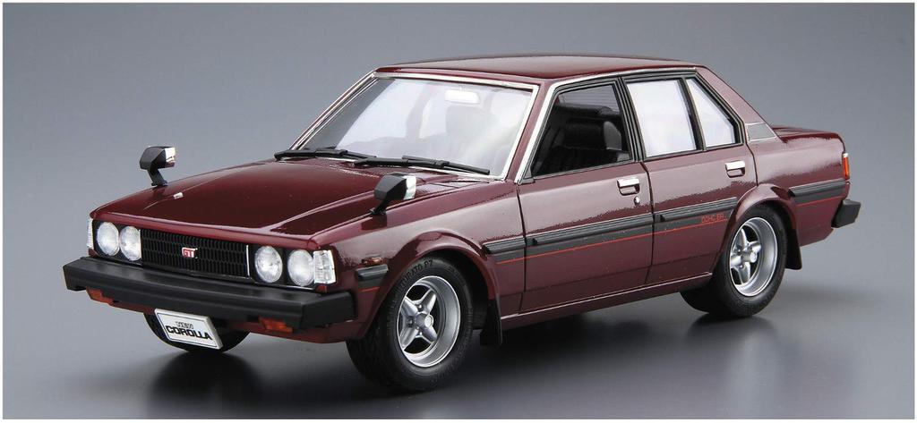 Aoshima Bunka Kyozai Scale The Model Car Series 71 Toyota Corolla Sedan 1979 Plastic Model 1/24 No. E71/70 GT/DX