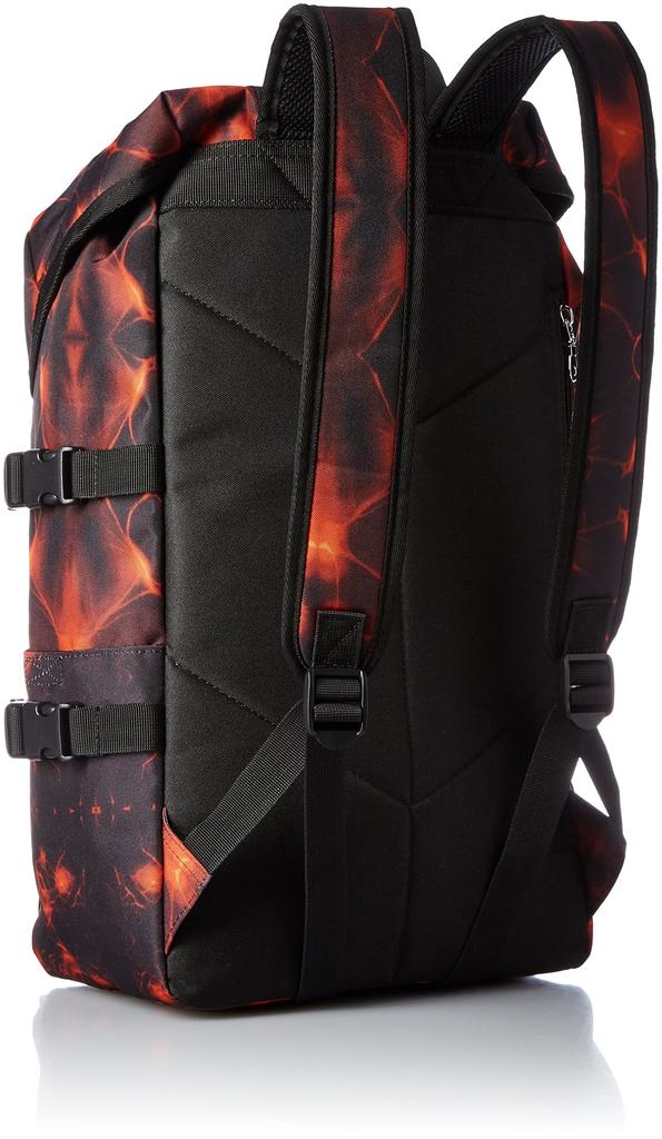 Rucksack Flap Backpack Water Repellent Nylon Large Capacity A4 Drawstring Lots of Pockets 20L Logo Back Zipper Lightning Red One Size [Aventura]