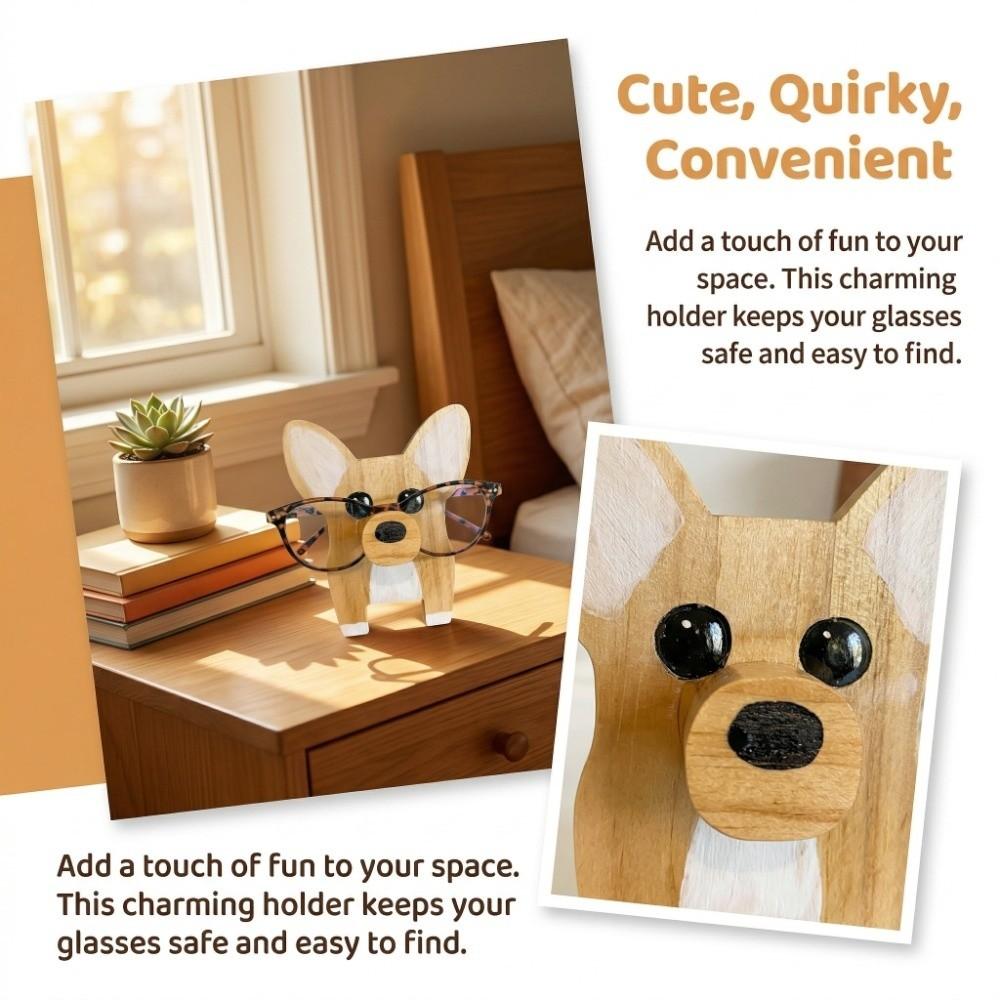 Wooden Glasses Display Stand Animal Shaped Desktop Rack Animal Eyeglass Holder Nightstand