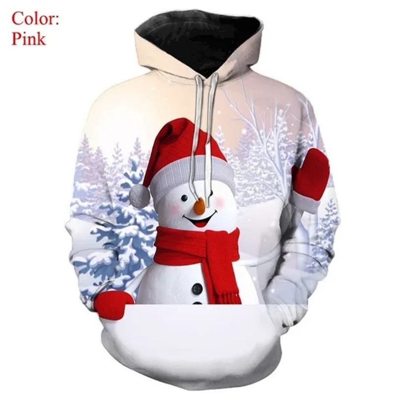 Christmas Hoodies Men 3D Printing Casual Oversized Pullover Sweatshirt Cute Animal Cat Graphic Hoodie Funny Christmas Clothes