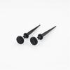 1 Pair Black Long Needle Tip Wafer Stud Earrings