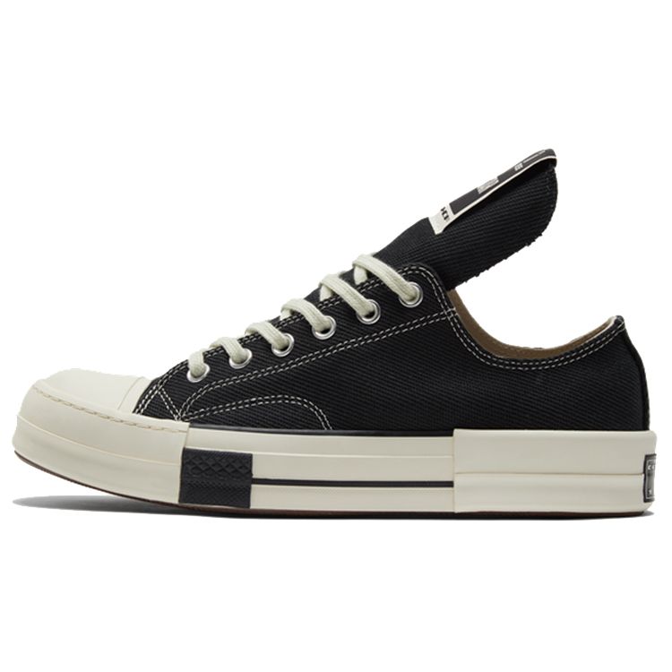 Rick Owens X Converse DRKSHDW DRKSTAR Chuck 70 Low Black Unisex Sneakers Egret 172347C