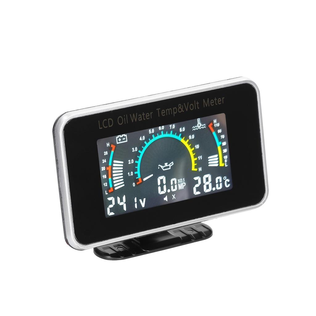 3 в 1 Автомобильный ЖК-метр Цифровой Датчик Давления Масла Напряжения Температуры Воды Универсальный Прибор 9 36В для Легкового Автомобиля Грузовика Внедорожника
