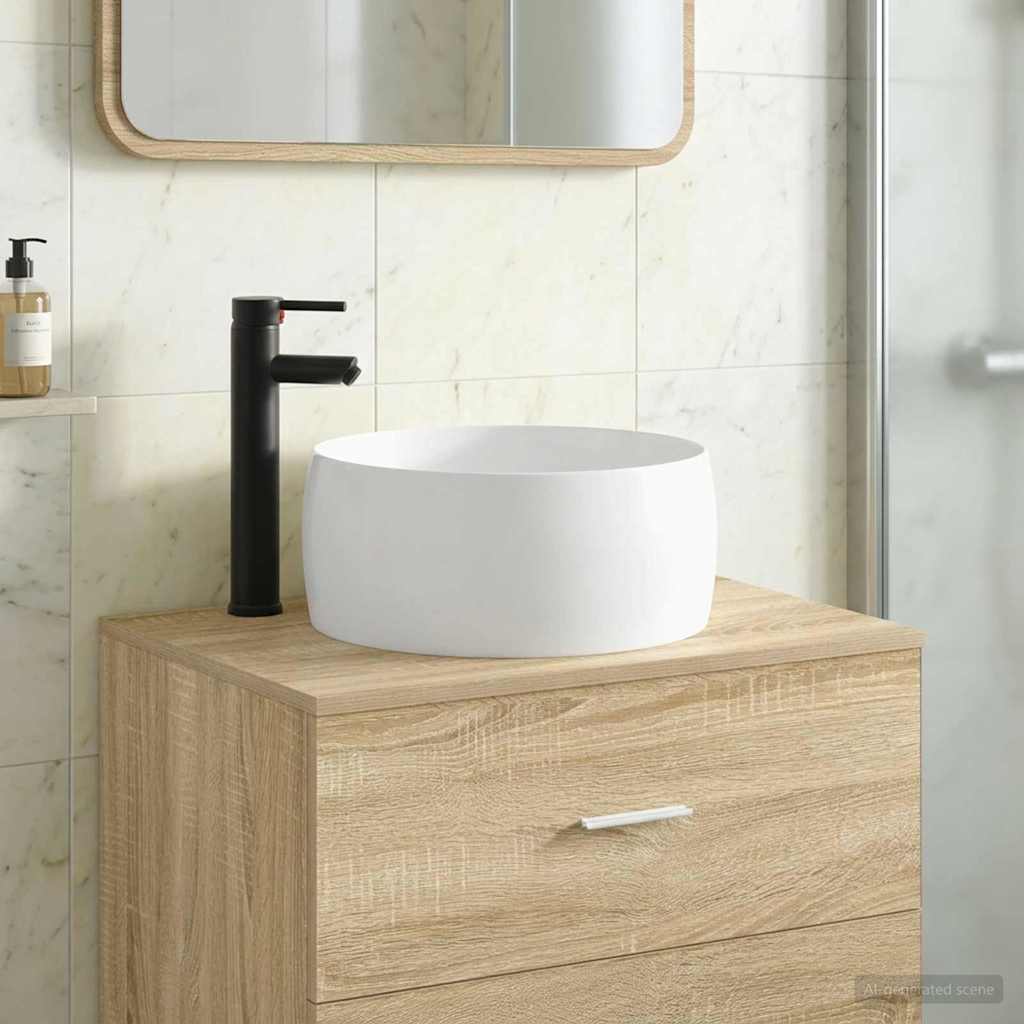 Bathroom Sink Matte Black 38.5 x 38.5 x 16 cm