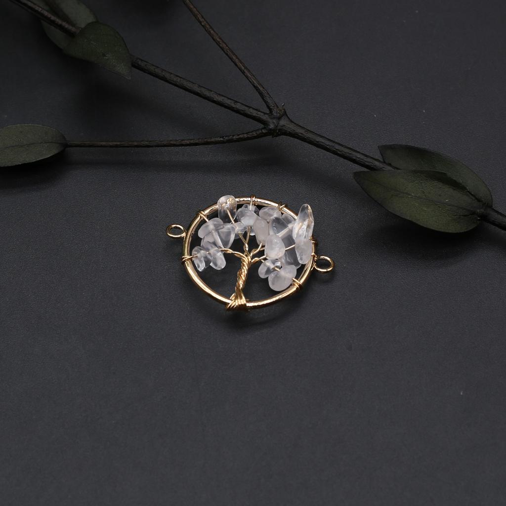 2 шт. намоточный разъем из натурального камня флюорит/аметист круглый гравийный разъем для изготовления ювелирных изделий DIY ожерелье браслет аксессуар