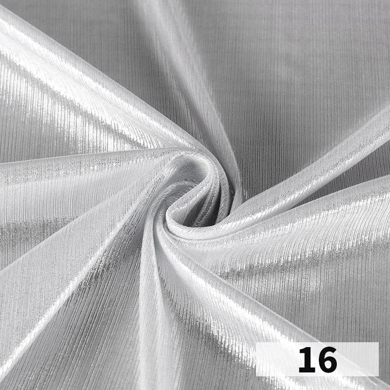 1x1.45 Meter Metallic Gliter Soft Fabric Shiny Gold Silver Fashion High Stretch Bright Silky Cloth for Diy Sewing Dress Fabrics